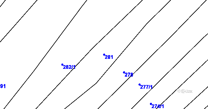 Parcela st. 281 v KÚ Bohdalov, Katastrální mapa