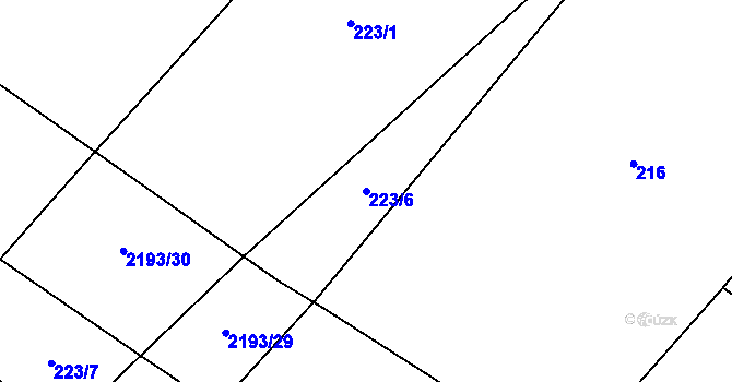 Parcela st. 223/6 v KÚ Bohdalov, Katastrální mapa