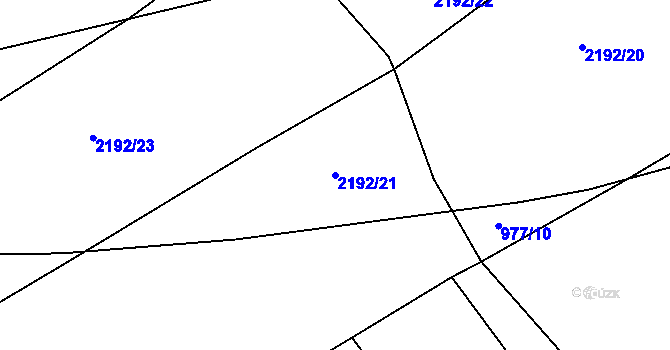 Parcela st. 2192/21 v KÚ Bohdalov, Katastrální mapa