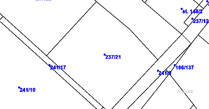 Parcela st. 237/21 v KÚ Bohdalov, Katastrální mapa