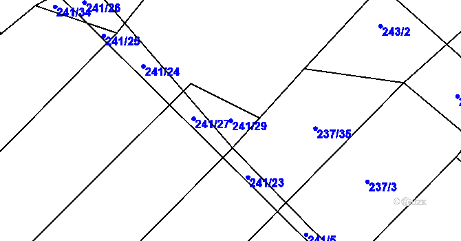 Parcela st. 241/29 v KÚ Bohdalov, Katastrální mapa