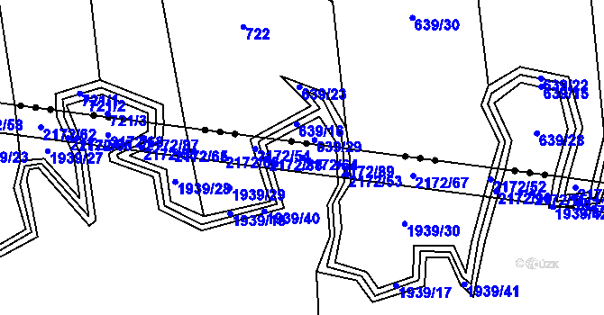 Parcela st. 2172/64 v KÚ Bohdalov, Katastrální mapa