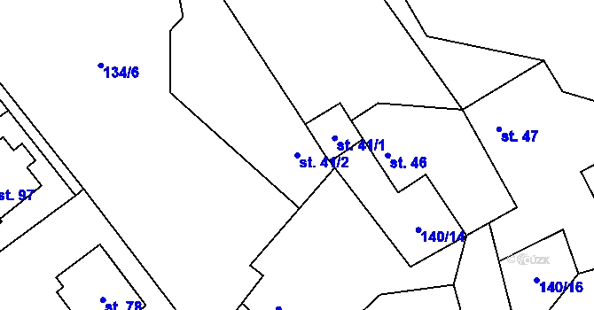 Parcela st. 41/2 v KÚ Chroustov u Bohdalova, Katastrální mapa