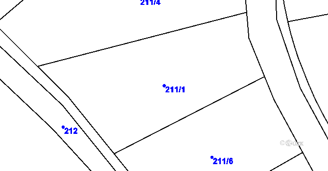 Parcela st. 211/1 v KÚ Chroustov u Bohdalova, Katastrální mapa