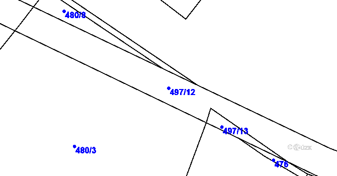 Parcela st. 497/12 v KÚ Chroustov u Bohdalova, Katastrální mapa
