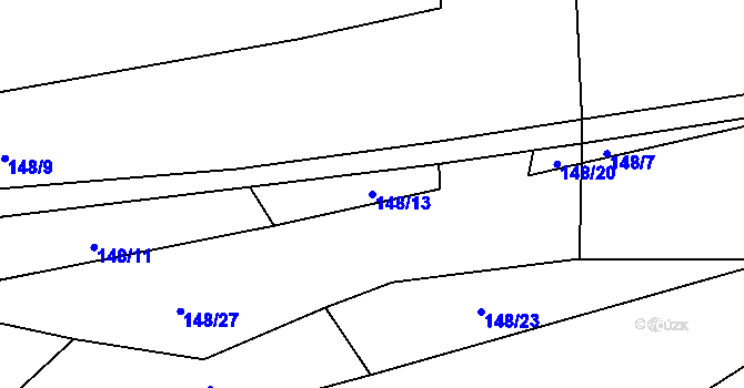 Parcela st. 148/13 v KÚ Prostřední Ves, Katastrální mapa