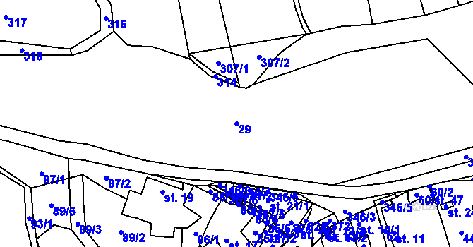 Parcela st. 29 v KÚ Řeplice, Katastrální mapa