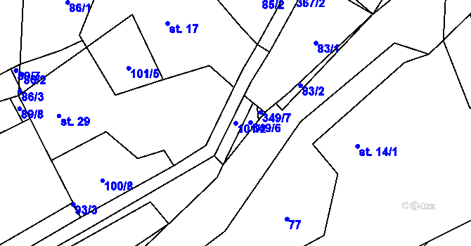 Parcela st. 101/2 v KÚ Řeplice, Katastrální mapa