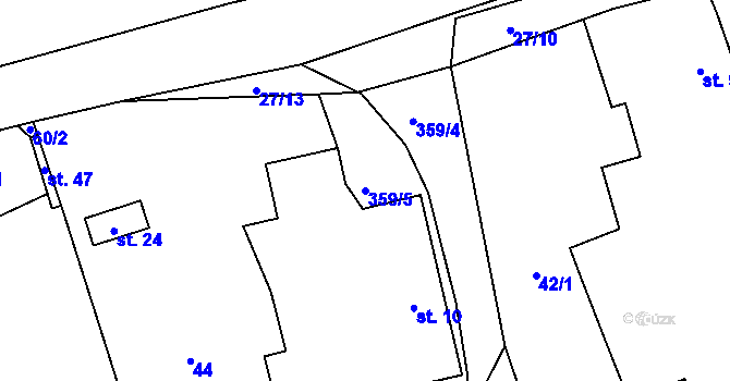 Parcela st. 359/5 v KÚ Řeplice, Katastrální mapa