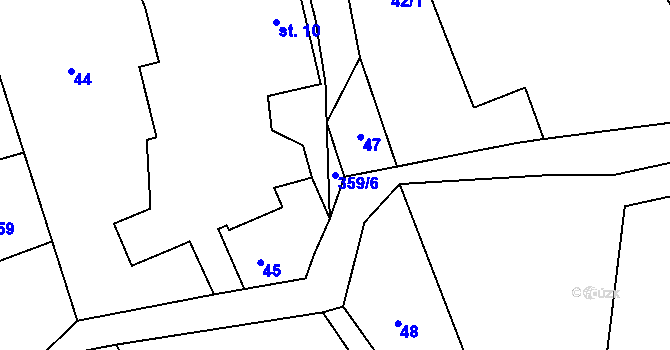 Parcela st. 359/6 v KÚ Řeplice, Katastrální mapa