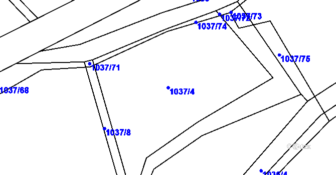 Parcela st. 1037/4 v KÚ Lázně Bohdaneč, Katastrální mapa