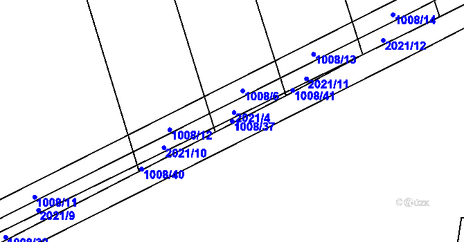 Parcela st. 1008/37 v KÚ Lázně Bohdaneč, Katastrální mapa