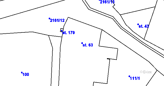 Parcela st. 63 v KÚ Bohdanovice, Katastrální mapa