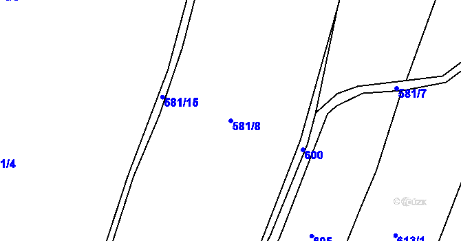 Parcela st. 581/8 v KÚ Bohdašín v Orlických horách, Katastrální mapa