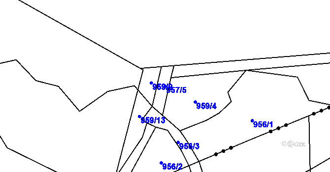 Parcela st. 957/5 v KÚ Bohdašín v Orlických horách, Katastrální mapa