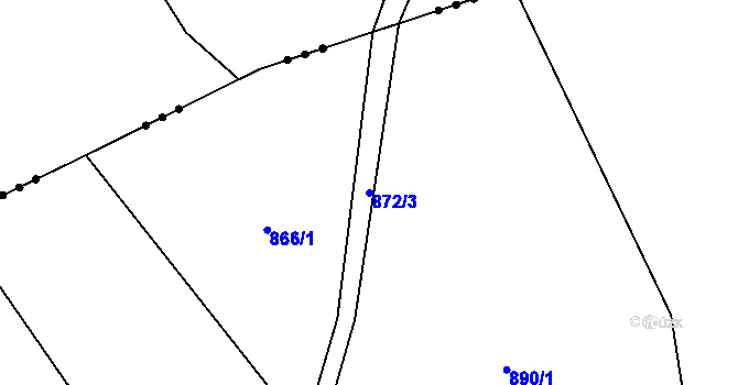 Parcela st. 872/3 v KÚ Bohdašín v Orlických horách, Katastrální mapa