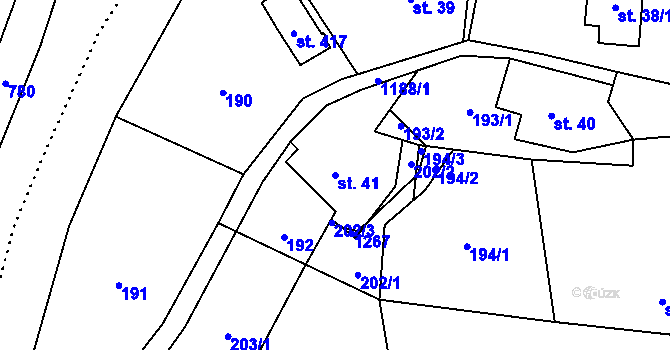 Parcela st. 41 v KÚ Dolní Bohdíkov, Katastrální mapa