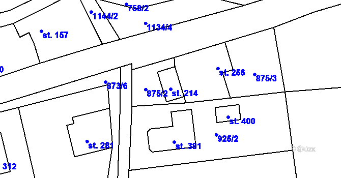 Parcela st. 214 v KÚ Dolní Bohdíkov, Katastrální mapa