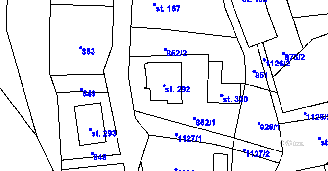 Parcela st. 292 v KÚ Dolní Bohdíkov, Katastrální mapa