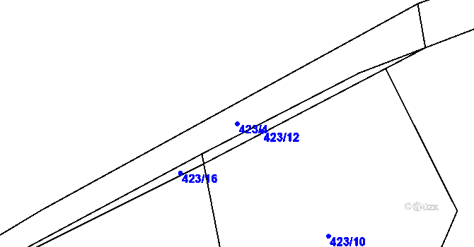 Parcela st. 423/4 v KÚ Dolní Bohdíkov, Katastrální mapa