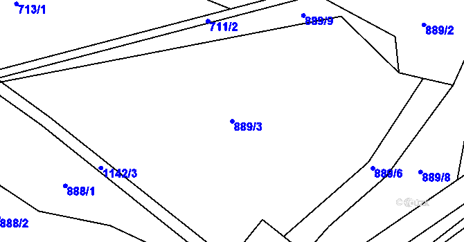 Parcela st. 889/3 v KÚ Dolní Bohdíkov, Katastrální mapa