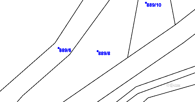 Parcela st. 889/8 v KÚ Dolní Bohdíkov, Katastrální mapa