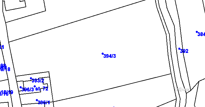 Parcela st. 394/3 v KÚ Dolní Bohdíkov, Katastrální mapa