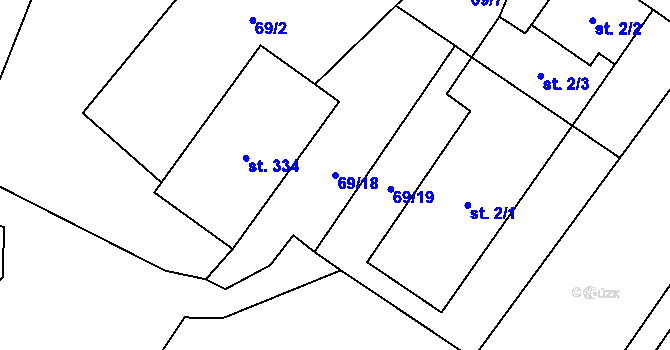 Parcela st. 69/18 v KÚ Dolní Bohdíkov, Katastrální mapa