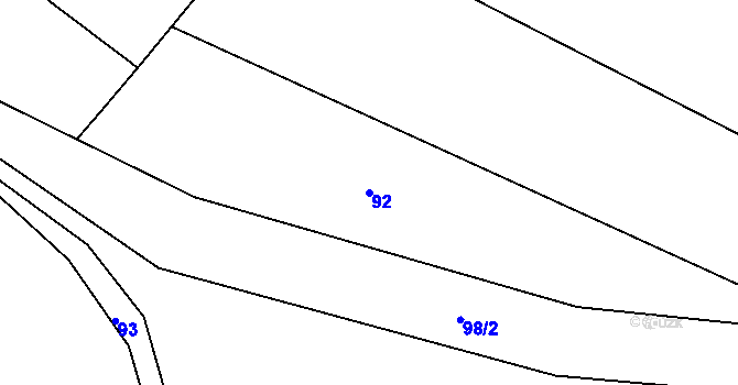 Parcela st. 92 v KÚ Bohostice, Katastrální mapa