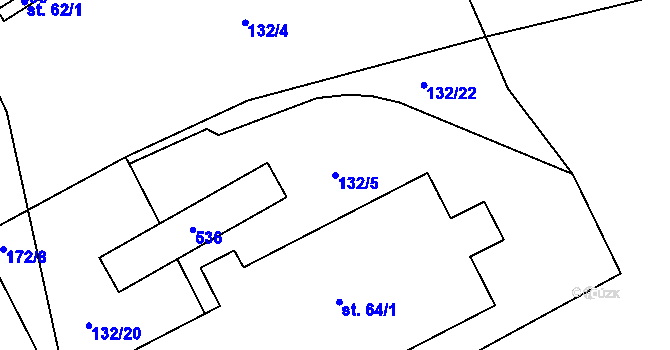 Parcela st. 132/5 v KÚ Opatovice, Katastrální mapa