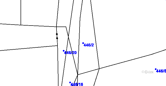 Parcela st. 446/2 v KÚ Opatovice, Katastrální mapa