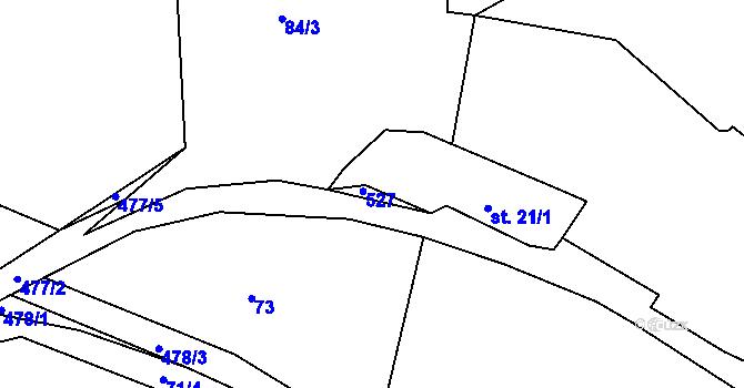 Parcela st. 21/2 v KÚ Opatovice, Katastrální mapa