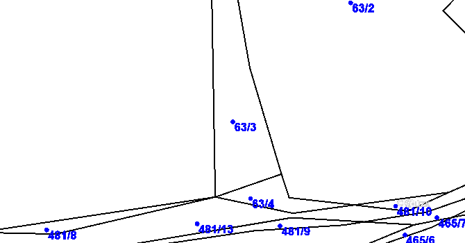 Parcela st. 63/3 v KÚ Opatovice, Katastrální mapa