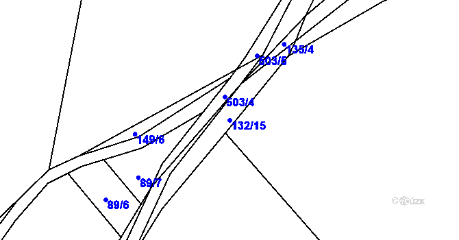 Parcela st. 132/15 v KÚ Opatovice, Katastrální mapa