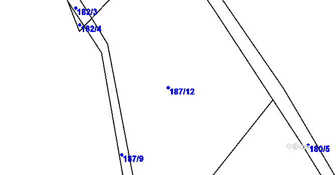 Parcela st. 187/12 v KÚ Opatovice, Katastrální mapa