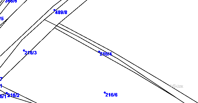 Parcela st. 216/4 v KÚ Opatovice, Katastrální mapa