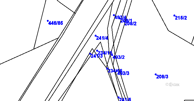 Parcela st. 234/15 v KÚ Opatovice, Katastrální mapa