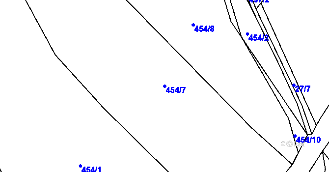 Parcela st. 454/7 v KÚ Opatovice, Katastrální mapa