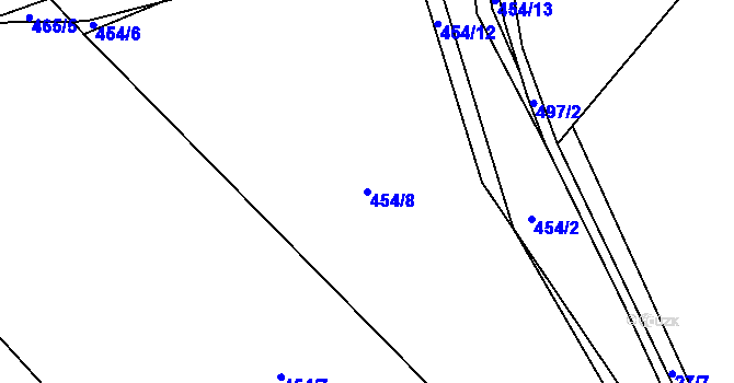 Parcela st. 454/8 v KÚ Opatovice, Katastrální mapa