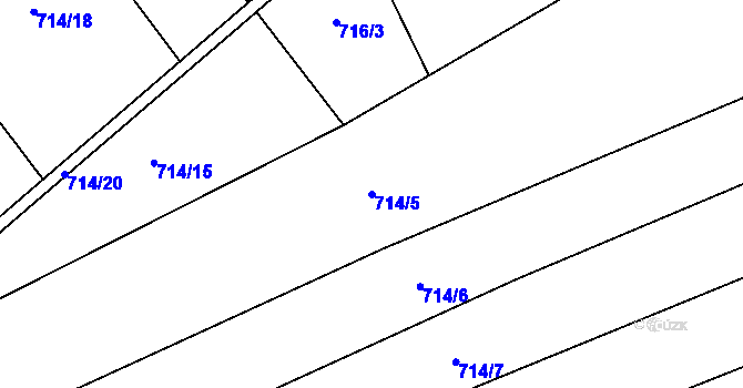 Parcela st. 714/5 v KÚ Bohousová, Katastrální mapa
