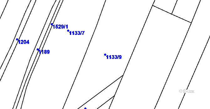 Parcela st. 1133/9 v KÚ Bohučovice, Katastrální mapa