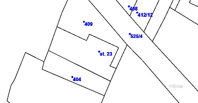 Parcela st. 23 v KÚ Bohumileč, Katastrální mapa