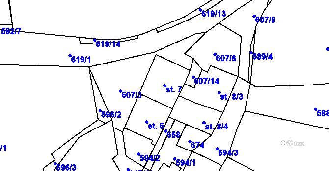 Parcela st. 7 v KÚ Bohumilice v Čechách, Katastrální mapa