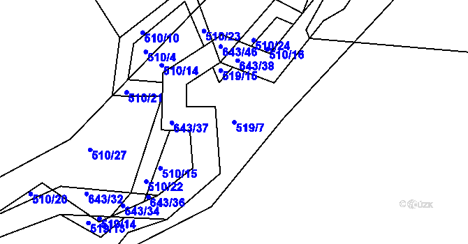 Parcela st. 519/7 v KÚ Bohumilice v Čechách, Katastrální mapa