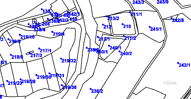 Parcela st. 650/1 v KÚ Bohumilice v Čechách, Katastrální mapa