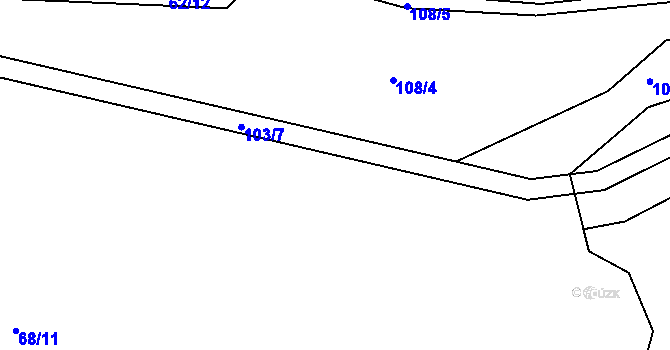 Parcela st. 68/14 v KÚ Bohumilice v Čechách, Katastrální mapa