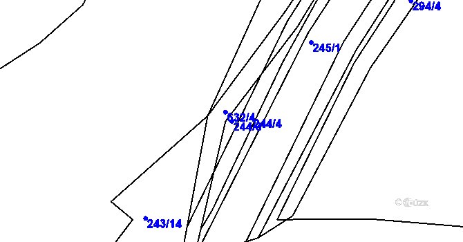 Parcela st. 244/3 v KÚ Bohumilice v Čechách, Katastrální mapa