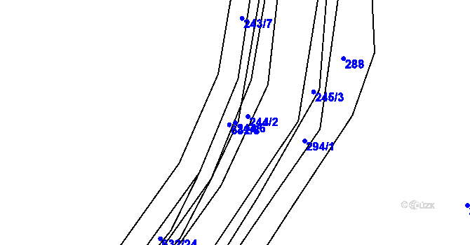 Parcela st. 244/6 v KÚ Bohumilice v Čechách, Katastrální mapa
