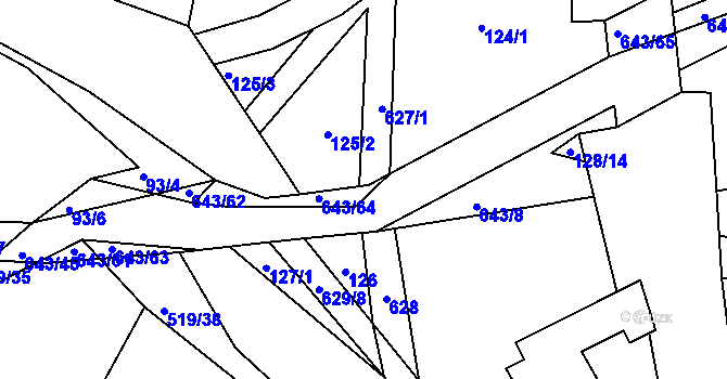 Parcela st. 643/67 v KÚ Bohumilice v Čechách, Katastrální mapa