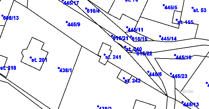 Parcela st. 241 v KÚ Bohumilice v Čechách, Katastrální mapa